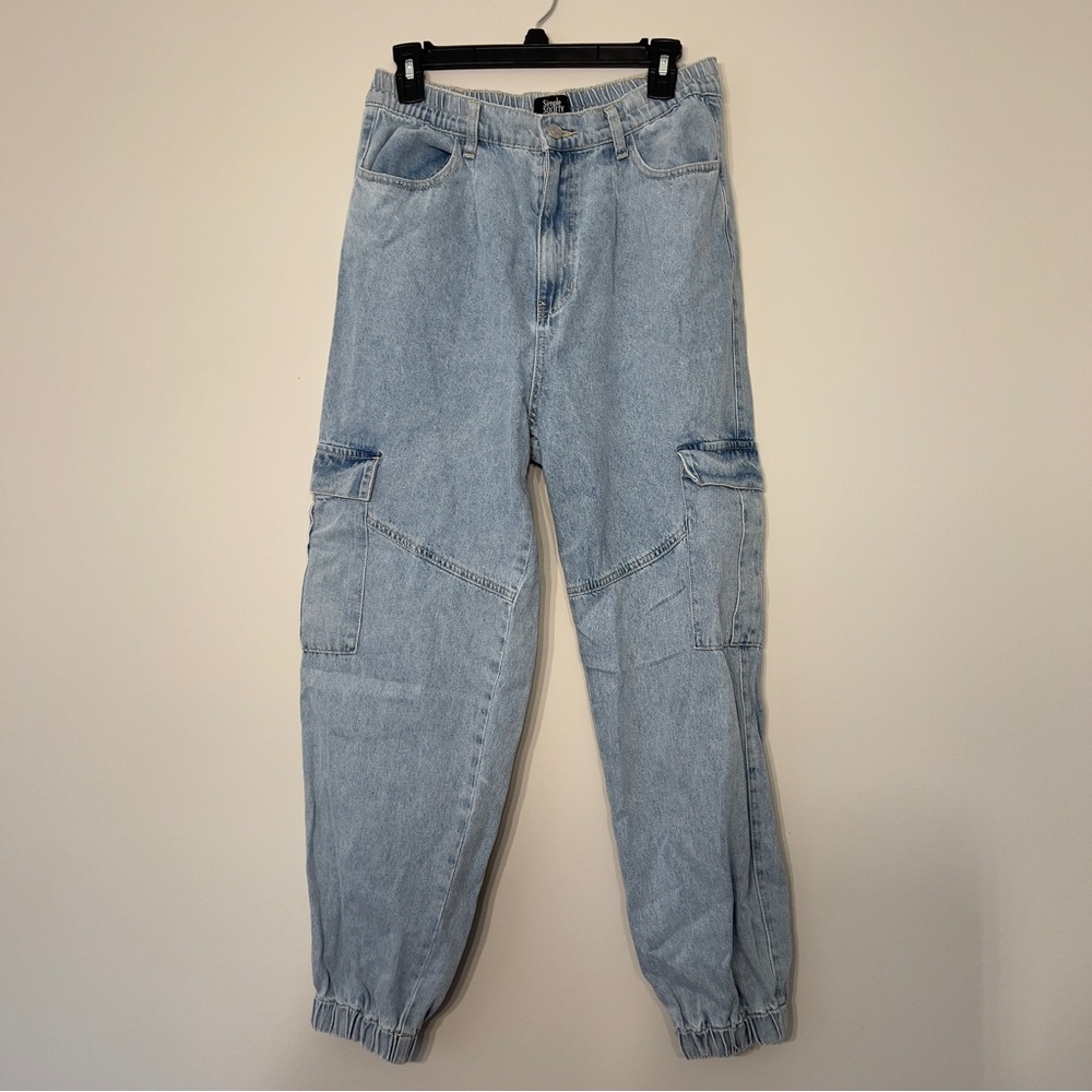 Blue Ankle Cropped Jeans with Relaxed Fit